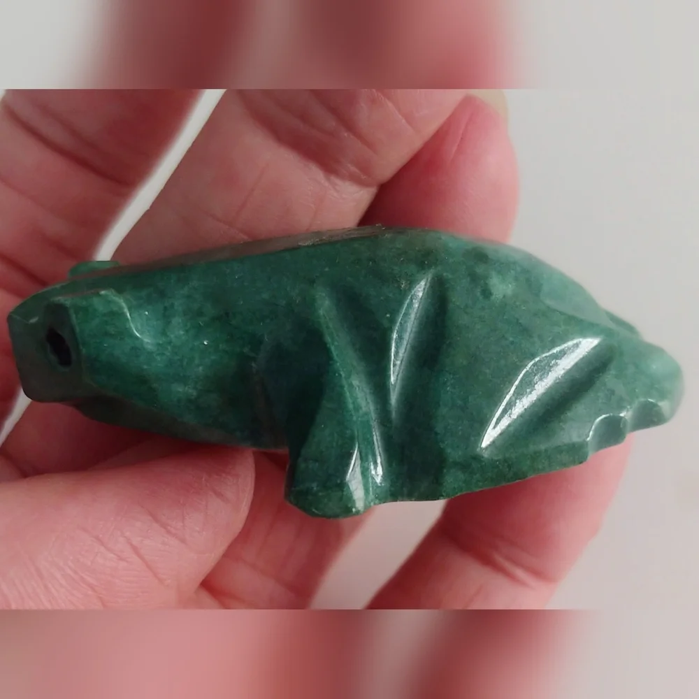 Jade Green Stone Frog Figurine